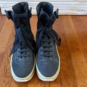 Fear of God Black Canvas and Nubuck Leather Jungle High Top Sneakers Size 38